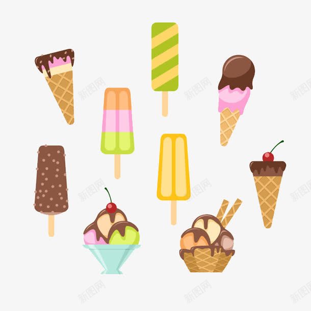 夏季冰品雪糕冰淇淋png免抠素材_新图网 https://ixintu.com 冰品 冰激凌 冷饮 夏天 甜筒 雪糕