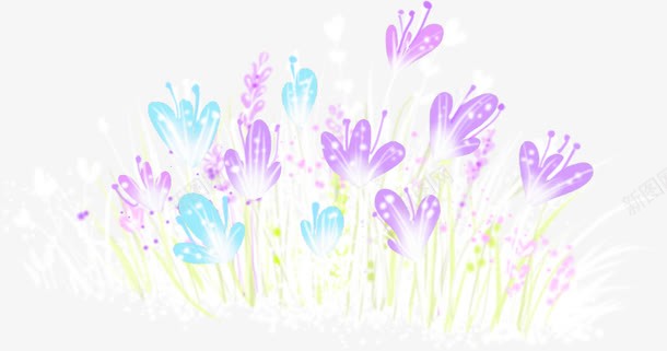 卡通手绘紫色线条花png免抠素材_新图网 https://ixintu.com 紫色线条花