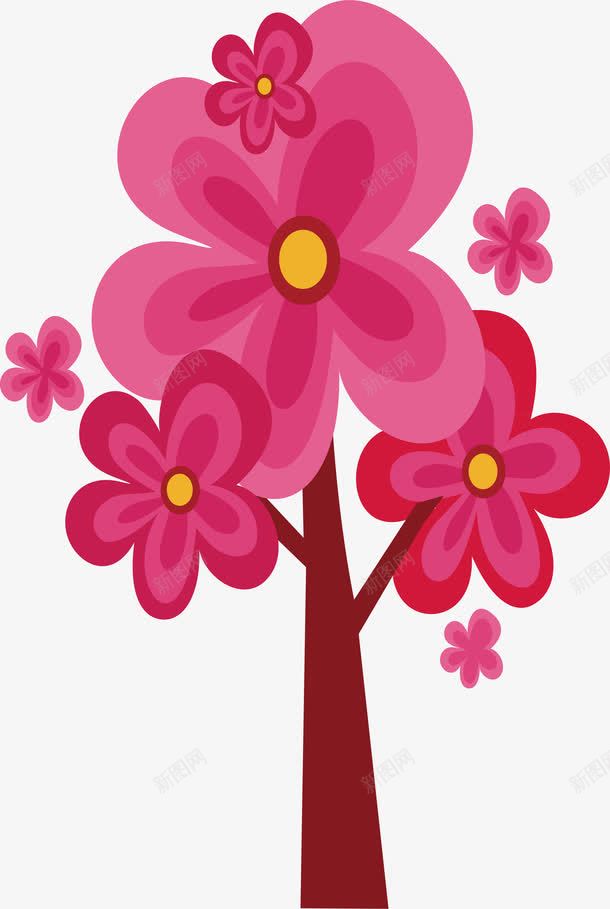 卡通小树png免抠素材_新图网 https://ixintu.com 卡通树 树 树装饰 红色