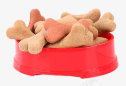 红色可爱动物的食物骨头狗粮饼干素材