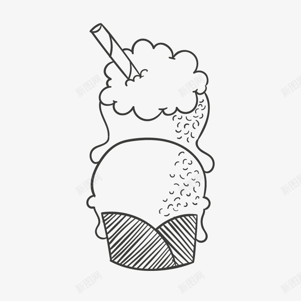 手绘冰淇淋图标png_新图网 https://ixintu.com 冰淇淋 手绘 手绘画 食物
