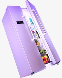 矢量紫色的冰箱紫色双开门冰箱高清图片