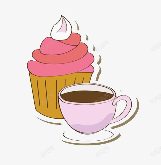 下午茶png免抠素材_新图网 https://ixintu.com 冰 咖啡 粉色 红茶 蛋糕