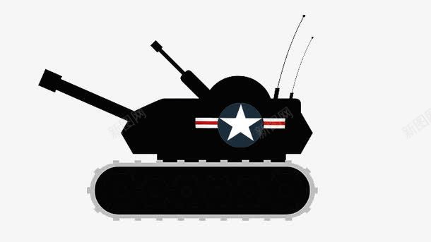 坦克发射png免抠素材_新图网 https://ixintu.com 卡通 发射 坦克 黑色