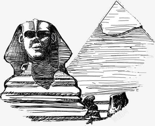 黑色埃及金字塔建筑手绘png免抠素材_新图网 https://ixintu.com 埃及 建筑 金字塔 黑色