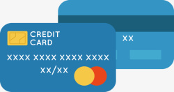 质保卡蓝色信用卡矢量图高清图片