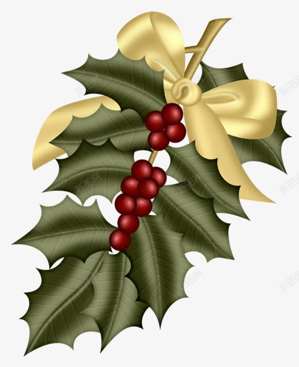 圣诞树装饰png免抠素材_新图网 https://ixintu.com 圣诞 彩树 蝴蝶结 金色