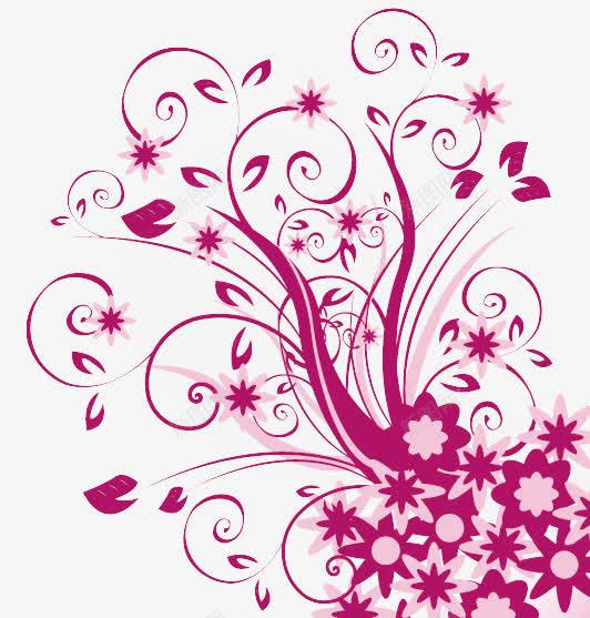 17年线条花纹png免抠素材_新图网 https://ixintu.com 唯美 曲线条 粉色 线条 线条花朵
