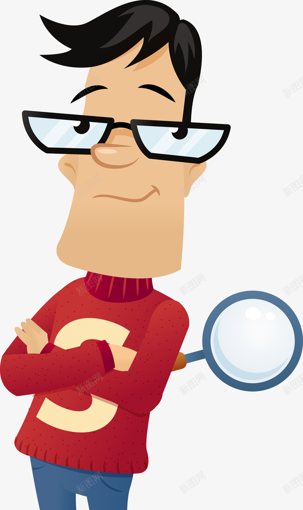 卡通人物矢量图ai免抠素材_新图网 https://ixintu.com 人物素材 卡通素材 商务眼镜 矢量素材 矢量图