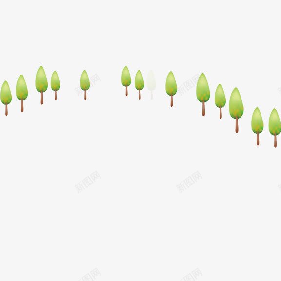 卡通树林png免抠素材_新图网 https://ixintu.com 卡通 小树 树林
