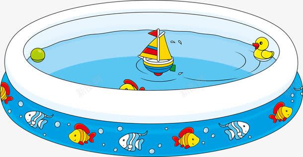 小黄鸭与鱼缸png免抠素材_新图网 https://ixintu.com 卡通 小黄鸭 游泳 鱼缸