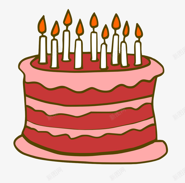 卡通生日蛋糕png免抠素材_新图网 https://ixintu.com 多层蛋糕 奶酪 生日蛋糕