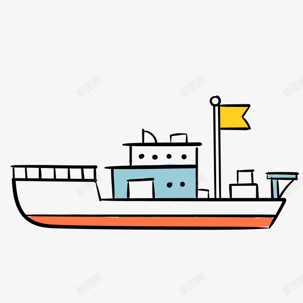 白色卡通轮船png免抠素材_新图网 https://ixintu.com 卡通轮船 白色小船 白色轮船 背景装饰