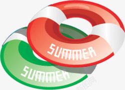 绿红白红白绿带summer泳圈高清图片