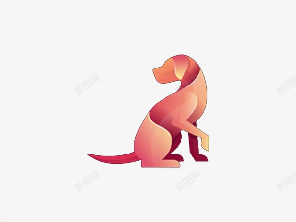 红黄色渐变动物单脚回头图案图标png_新图网 https://ixintu.com logo设计 创意 大气