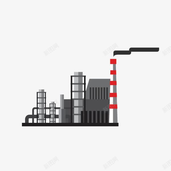 扁平化元素工厂建筑灰色矢量图ai免抠素材_新图网 https://ixintu.com 工厂建筑 扁平化元素 灰色 矢量图