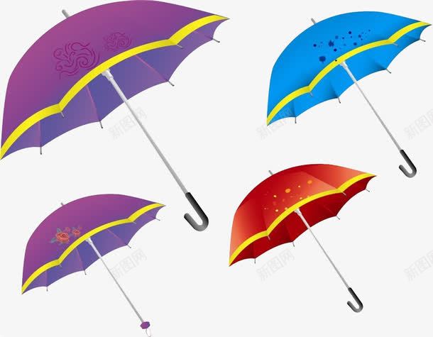 下雨的时候png免抠素材_新图网 https://ixintu.com 下雨 保护 保护伞 紫色 蓝色