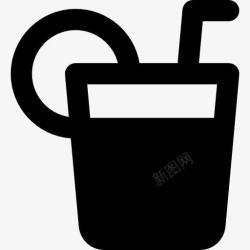 花草和酒鸡尾酒图标高清图片