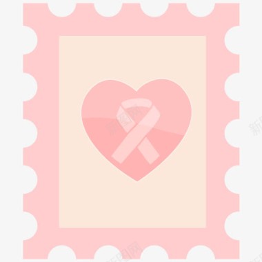 粉红色爱心邮票图标图标