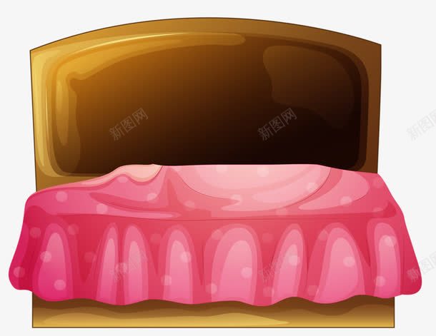 粉色小船png免抠素材_新图网 https://ixintu.com 卡通 床单 床头柜 被子