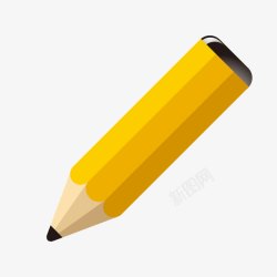 黄色质感铅笔画笔涂鸦矢量图素材