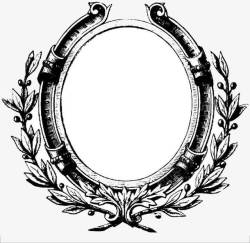欧式复古植物镜框素材