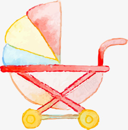 婴儿车免扣图手绘婴儿车高清图片