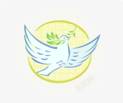 底纹装饰和平logo白鸽白鸽图标高清图片