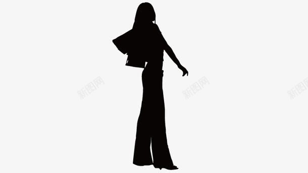 购物女孩剪影png免抠素材_新图网 https://ixintu.com 卡通美女 矢量美女 购物女孩剪影