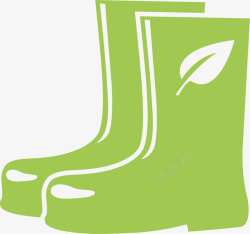环保雨靴雨鞋矢量图素材