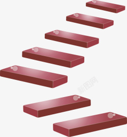 红色简约阶梯装饰图案素材