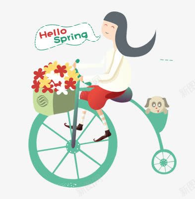 骑单车的小女孩png免抠素材_新图网 https://ixintu.com 骑单车的小女孩