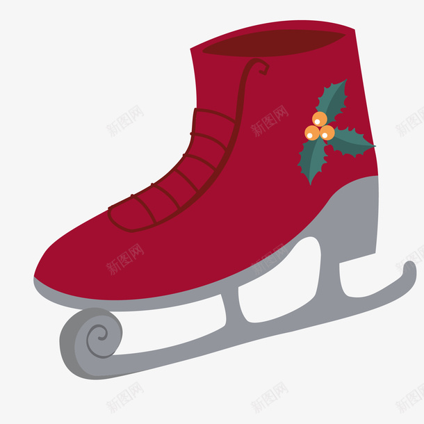 圣诞溜冰鞋矢量图ai免抠素材_新图网 https://ixintu.com 一只溜冰鞋 圣诞溜冰鞋矢量图 圣诞节溜冰鞋 红色溜冰鞋免费png下载 矢量图
