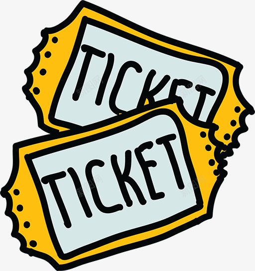 手绘ticket票图标png_新图网 https://ixintu.com ticket 卡通可爱图案 图标 手绘ticket票 电影票 票