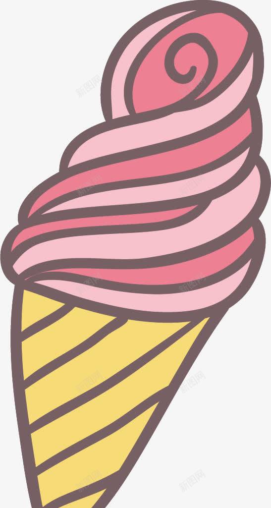 手绘甜筒png免抠素材_新图网 https://ixintu.com 冰淇淋 卡通 手绘 水彩 甜筒 甜食 粉色 美食 零食 食物