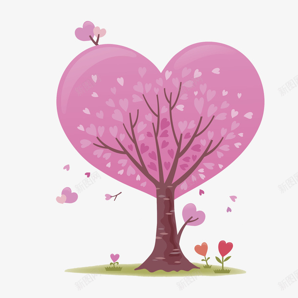 爱心树木png免抠素材_新图网 https://ixintu.com 卡通动物 卡通手绘 树叶 水彩画 爱心树木 装饰图案