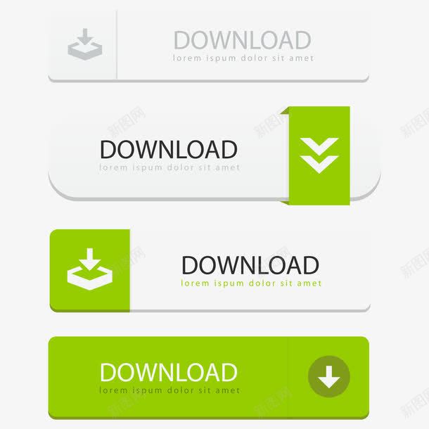 网页按钮png免抠素材_新图网 https://ixintu.com 下载按钮 按钮 网页 网页设计