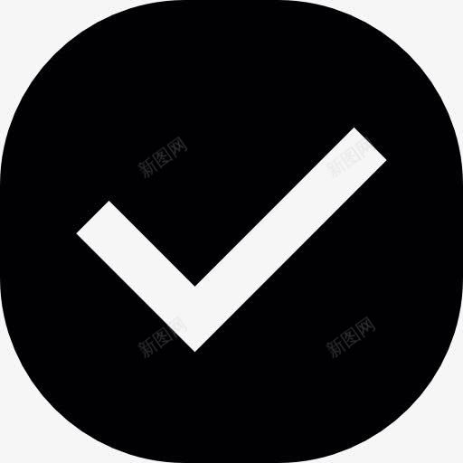 批准标志在黑色圆形方形图标png_新图网 https://ixintu.com 信号 圆形 广场 批准 标志 符号