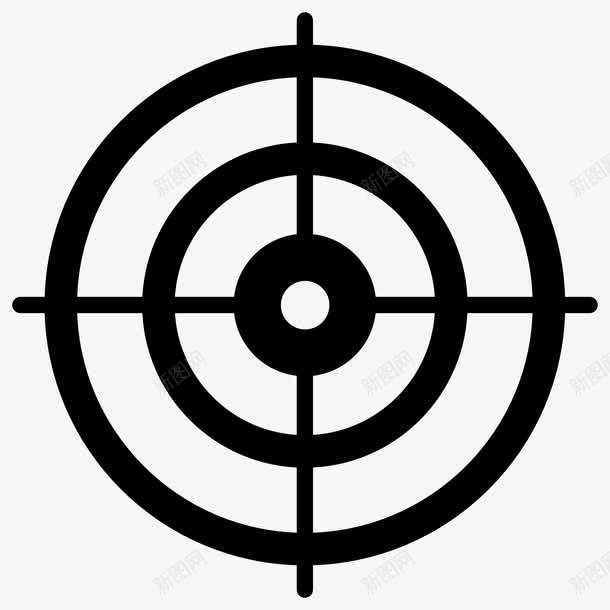黑色的圆靶子图标png_新图网 https://ixintu.com PNG 手绘 标靶 靶子 黑色