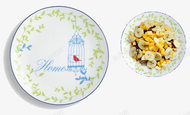 蓝色鸟笼餐盘png免抠素材_新图网 https://ixintu.com 产品实物 双十一宝贝 电商产品 精美餐盘