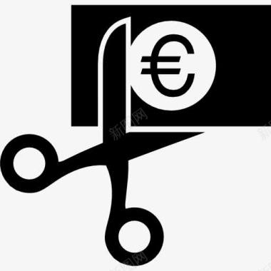 欧元从切割比尔图标图标