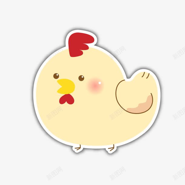 可爱小公鸡png免抠素材_新图网 https://ixintu.com 公鸡 动物 十二生肖 卡通 可爱