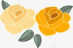 2朵黄玫瑰图素材