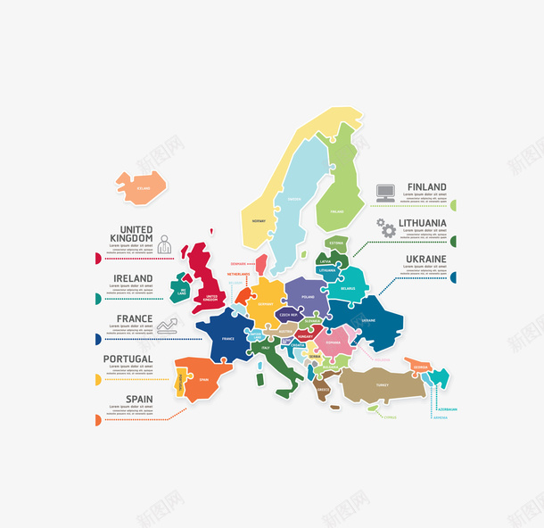 彩色世界地图剖析图案矢量图eps免抠素材_新图网 https://ixintu.com 世界地图 地图剖析图案 彩色地图 矢量地图 矢量图