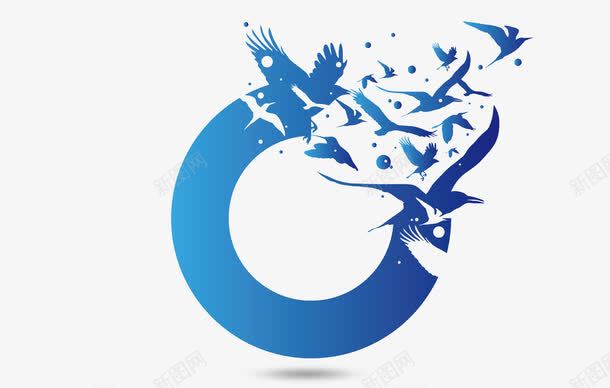 飞舞的大雁png免抠素材_新图网 https://ixintu.com 创意 圆形 蓝色 设计