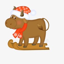 牛犊戴帽子的小牛高清图片