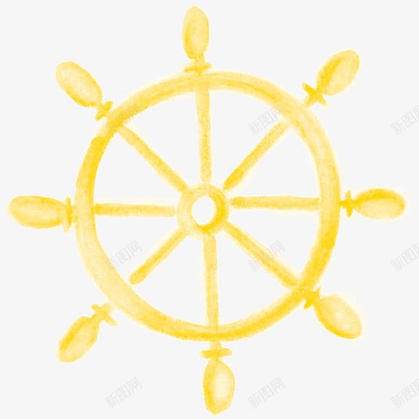 黄色船舵png免抠素材_新图网 https://ixintu.com 卡通船舵 手绘船舵 水彩船舵 素描船舵 轮船零件