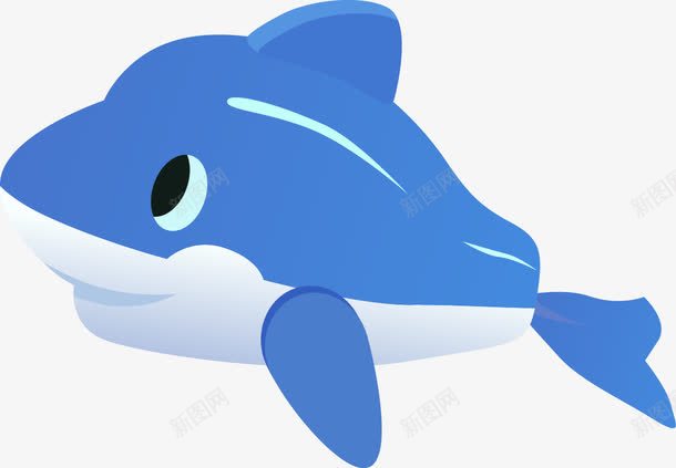 蓝色的鲸鱼png免抠素材_新图网 https://ixintu.com PNG图形 动物 小鱼 海产品 蓝色 装饰 鲸鱼