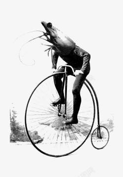 骑独轮车虾头人的身体骑独轮车高清图片