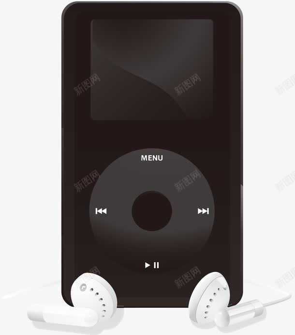 手绘黑色IPODpng免抠素材_新图网 https://ixintu.com 手绘 音乐播放器 黑色